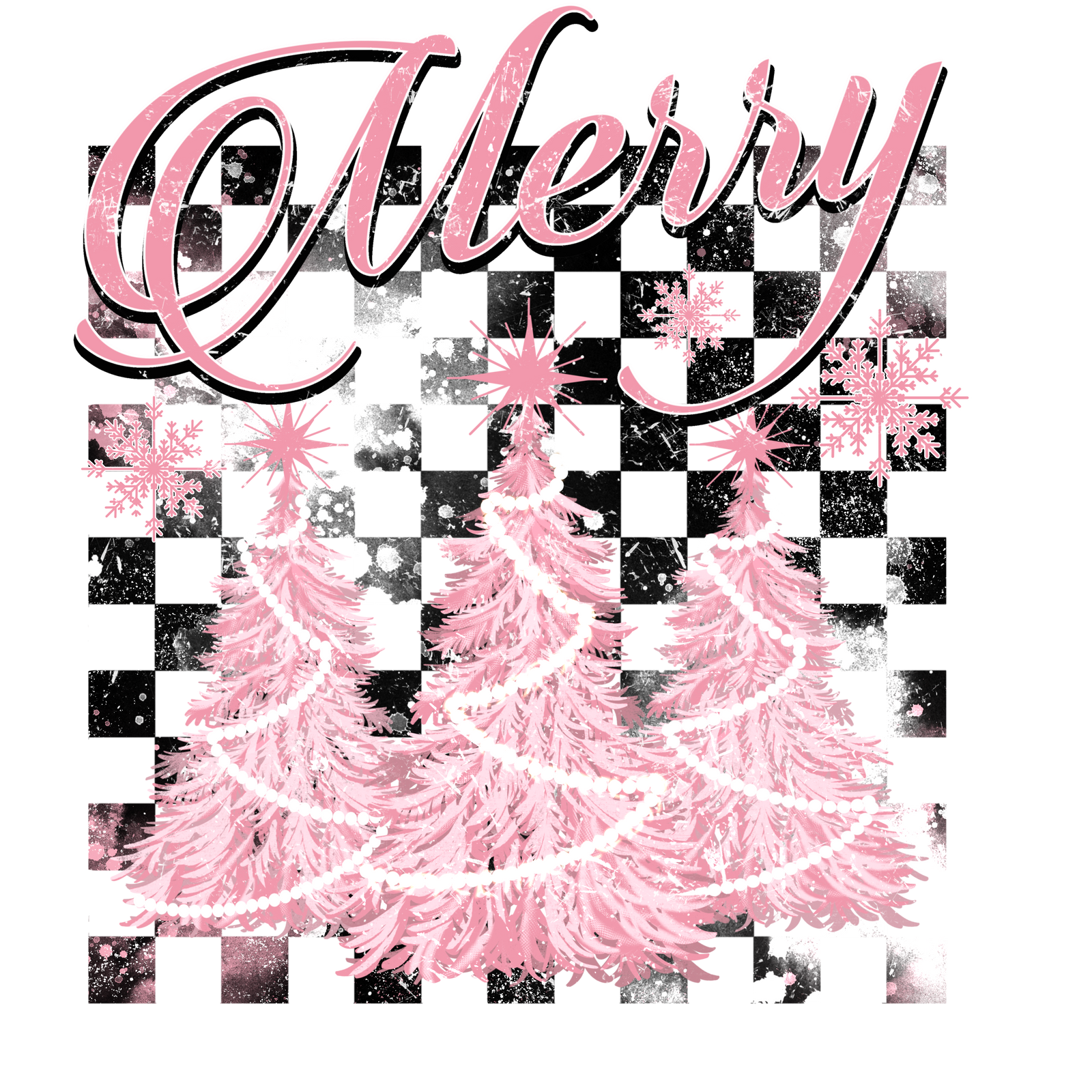MERRY PINK TREES ADULT DTF