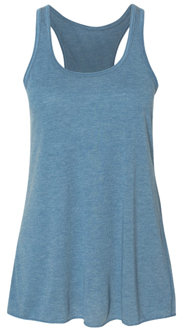 BELLA CANVAS FLOWY RACERBACK TEE DEEP TEAL