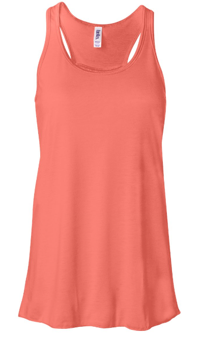 BELLA CANVAS FLOWY RACERBACK TEE CORAL