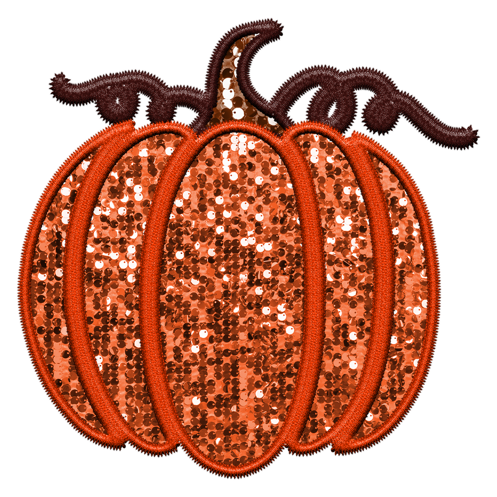 SEQUIN EMBROIDERY PUMPKIN DTF TRANSFER