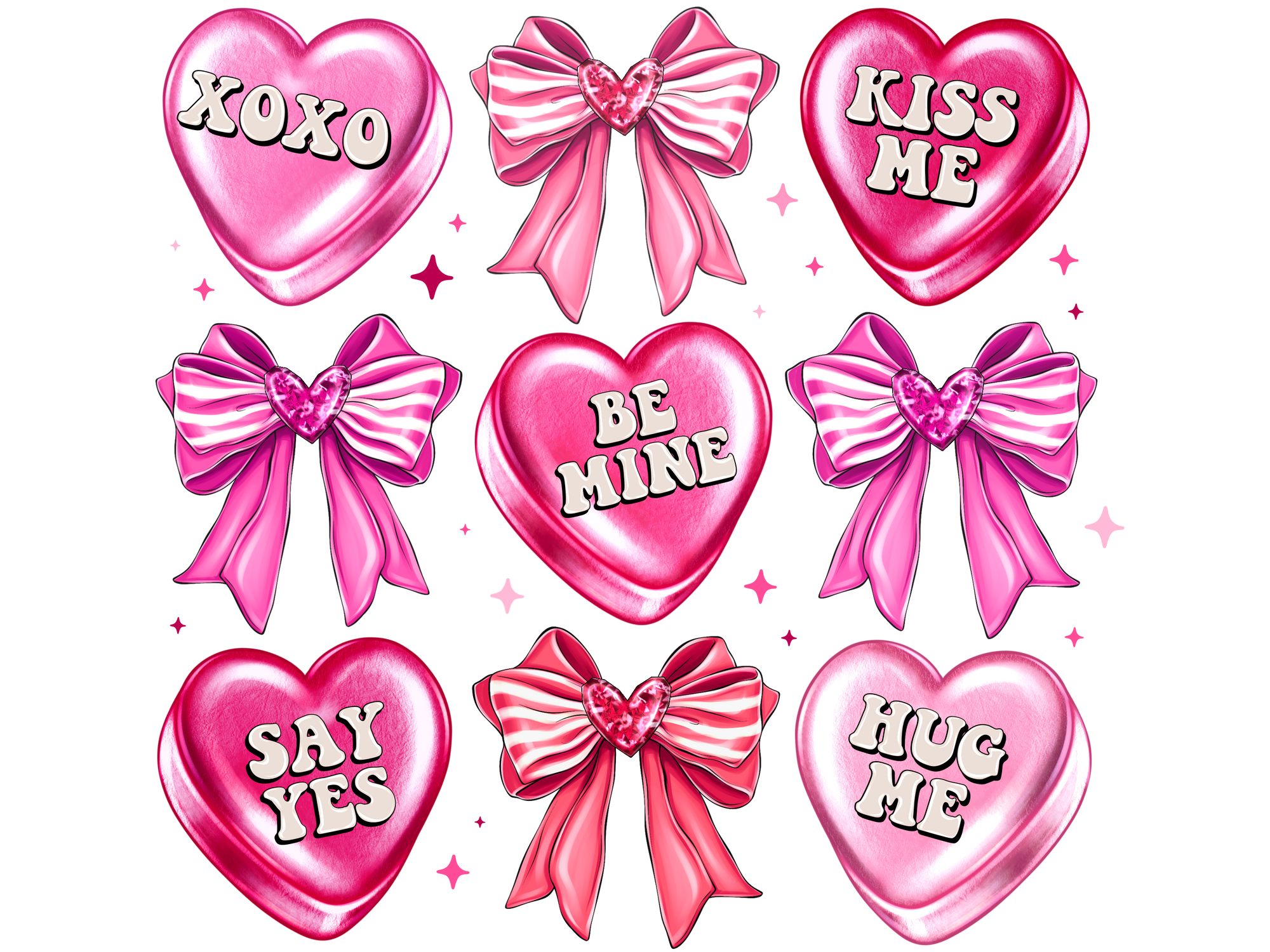 BE MINE SAY YES KISS ME  DTF TRANSFER