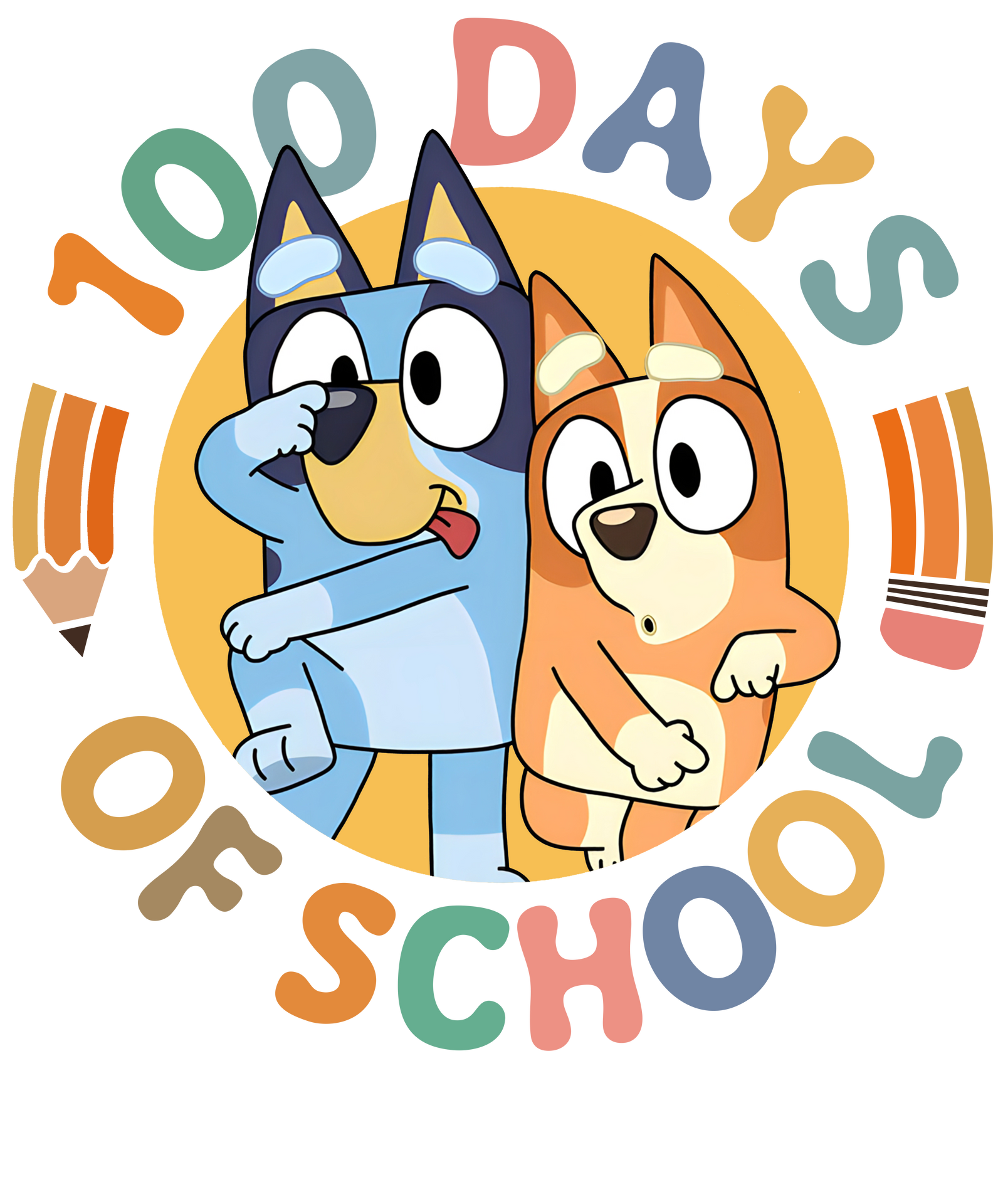BLUEY 100 DAYS OF SCHOOL KIDS DTF TRANSFER