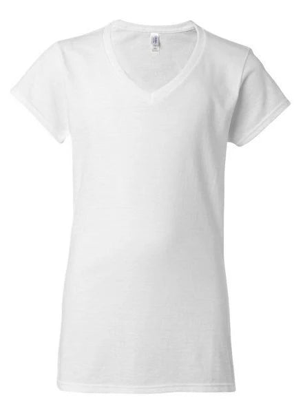 GILDAN SOFTSTYLE WHITE V-NECK T-SHIRT