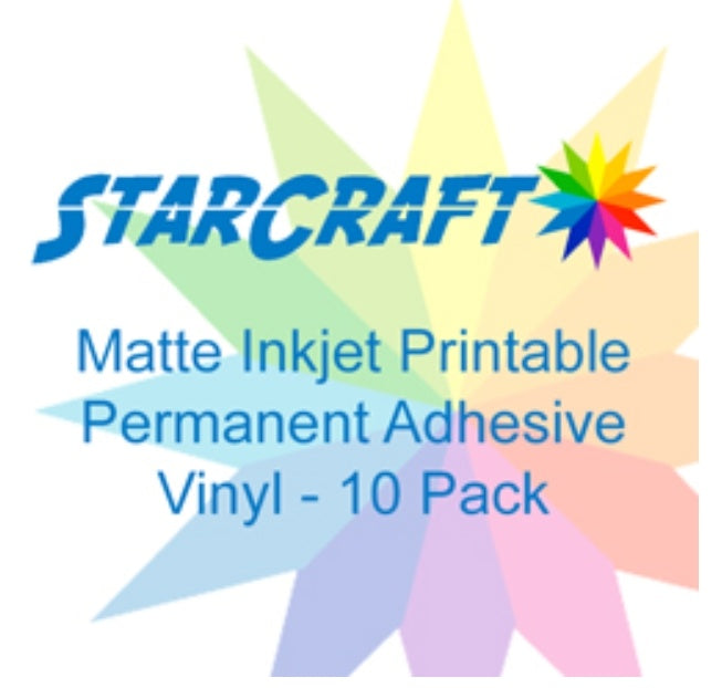 STARCRAFT INKJET ADHESIVE PRINTABLE VINYL10 PACK - Direct Vinyl Supply